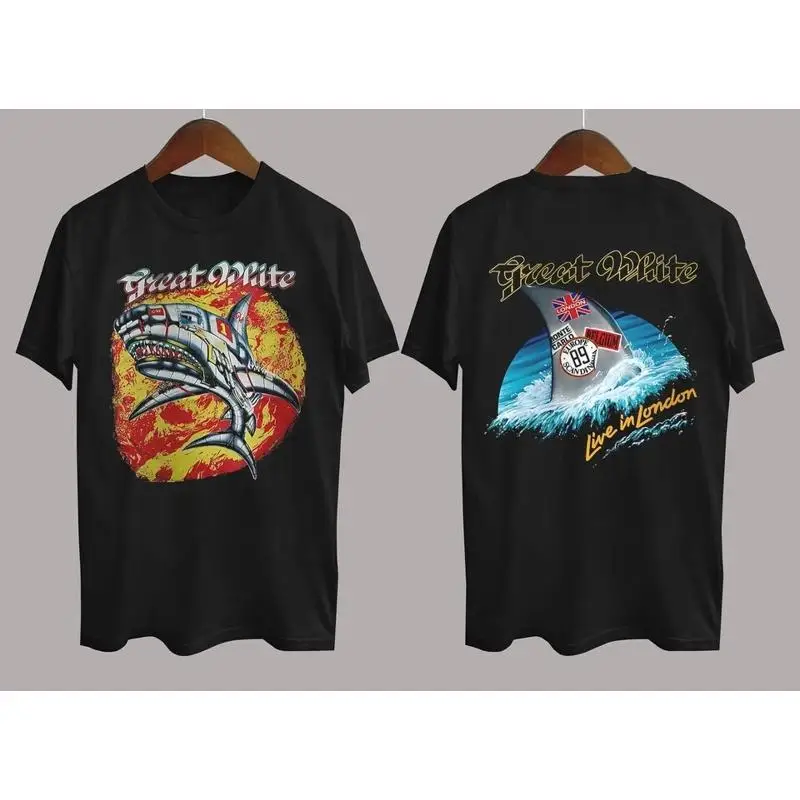 

Great White Band Live In London Cotton Black S-5XL Unisex 2 Sides Shirt