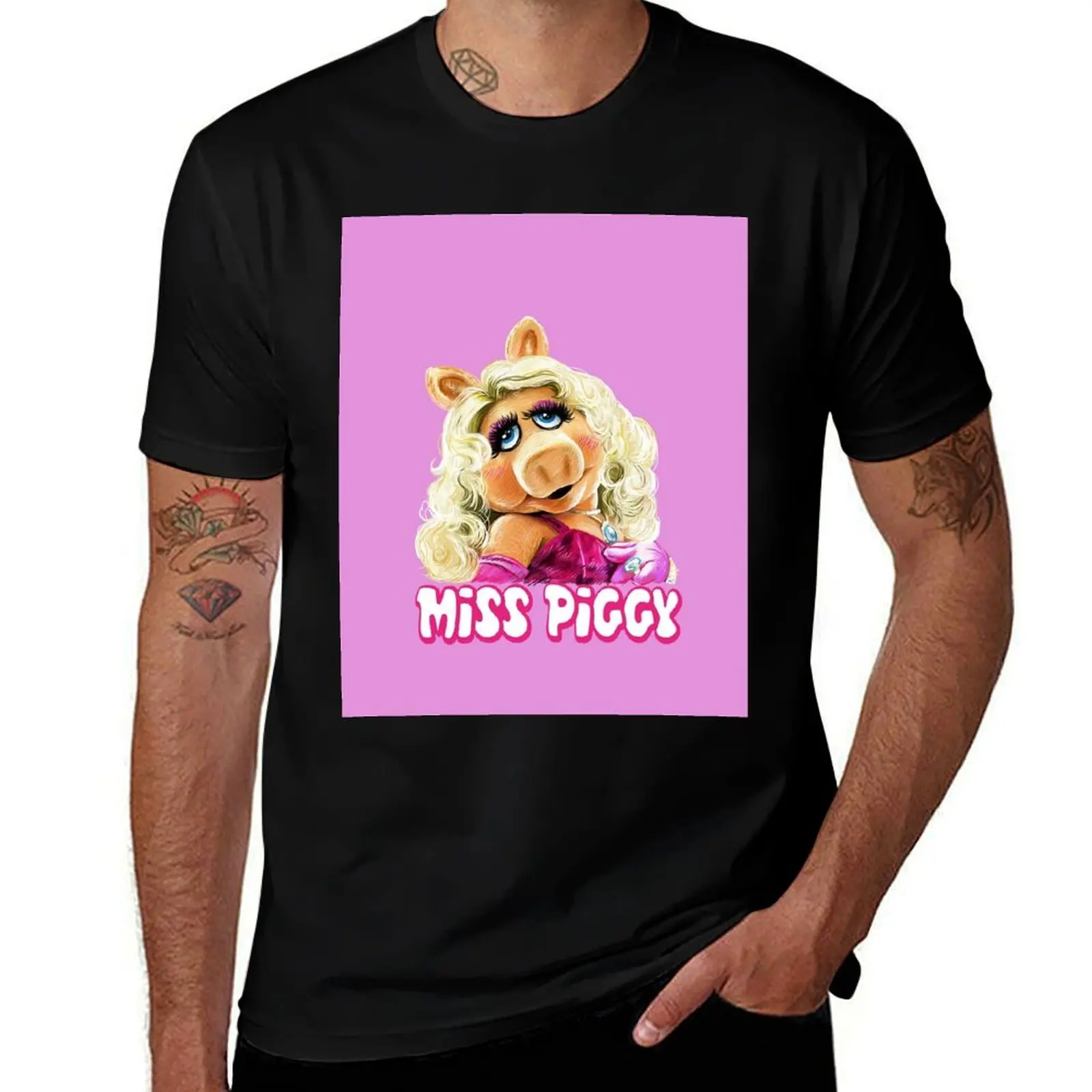 Miss Piggy - The Muppets Fan Art T-Shirt Casual Streetwear Short Sleeve Tee T-Shirt