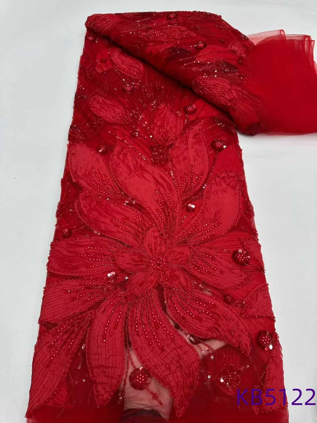 African Fabric Lace High Quality 2025 Grey Lace Fabrics 5 Yards Beaded French Mesh Lace Sequence Tulle Lace For Sewing KB5122