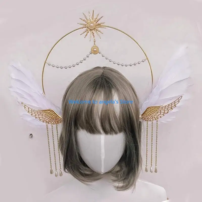 X4YC Nữ Hoàng Thái Đầu Hairhoop Nữ Đảng Mũ Trụ Cô Gái Gothic-Mũ Đội Đầu