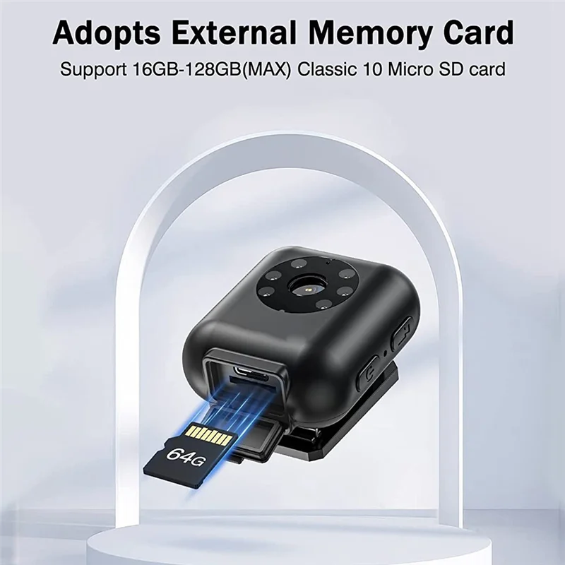 AD41-กล้องสวมใส่ร่างกาย กล้องวิดีโอ 1080P แบตเตอรี่ 950MAh วิดีโอมินิสปอร์ต 5 ชั่วโมง