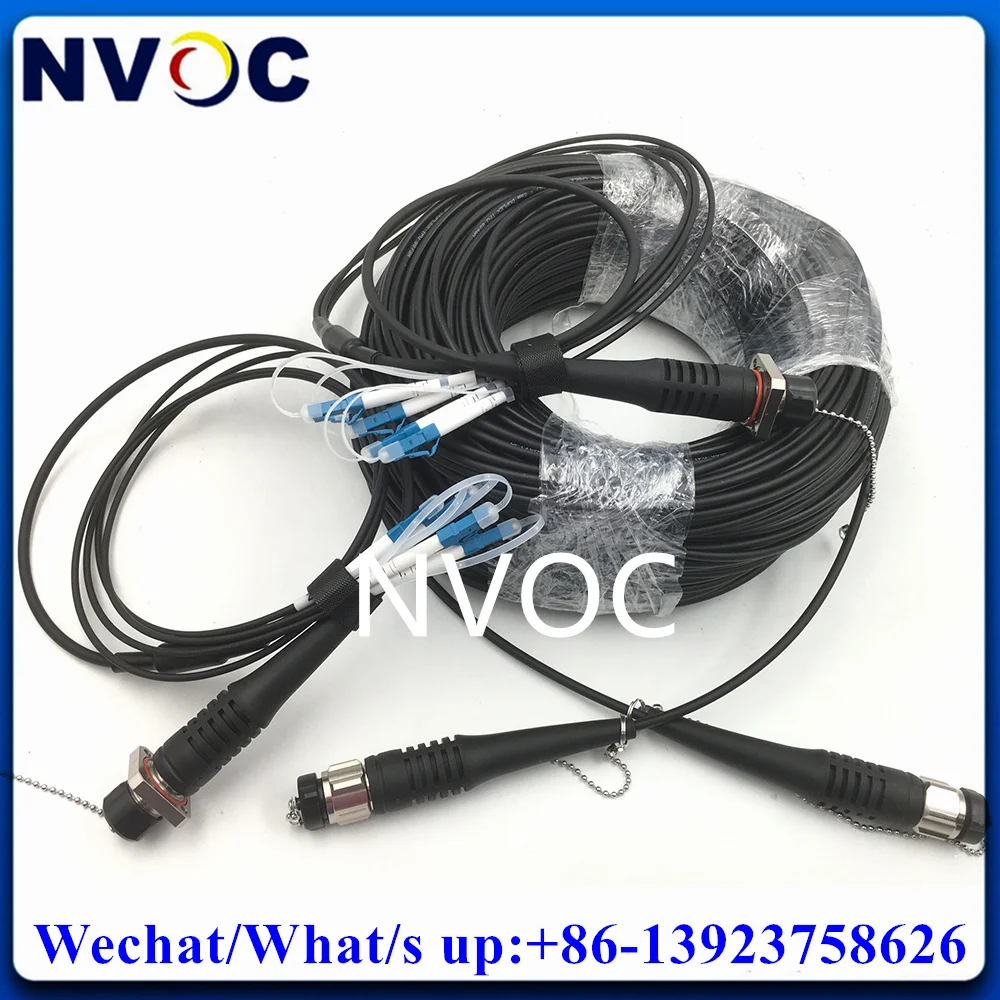 

2Pcs 4C ODC-LC 50CM SMF Optical Patch Cord Cable+1Pcs SM 9/125 4.5mm,100M,4Core ODC-R Round to ODC-Male Fiber Optic Connector