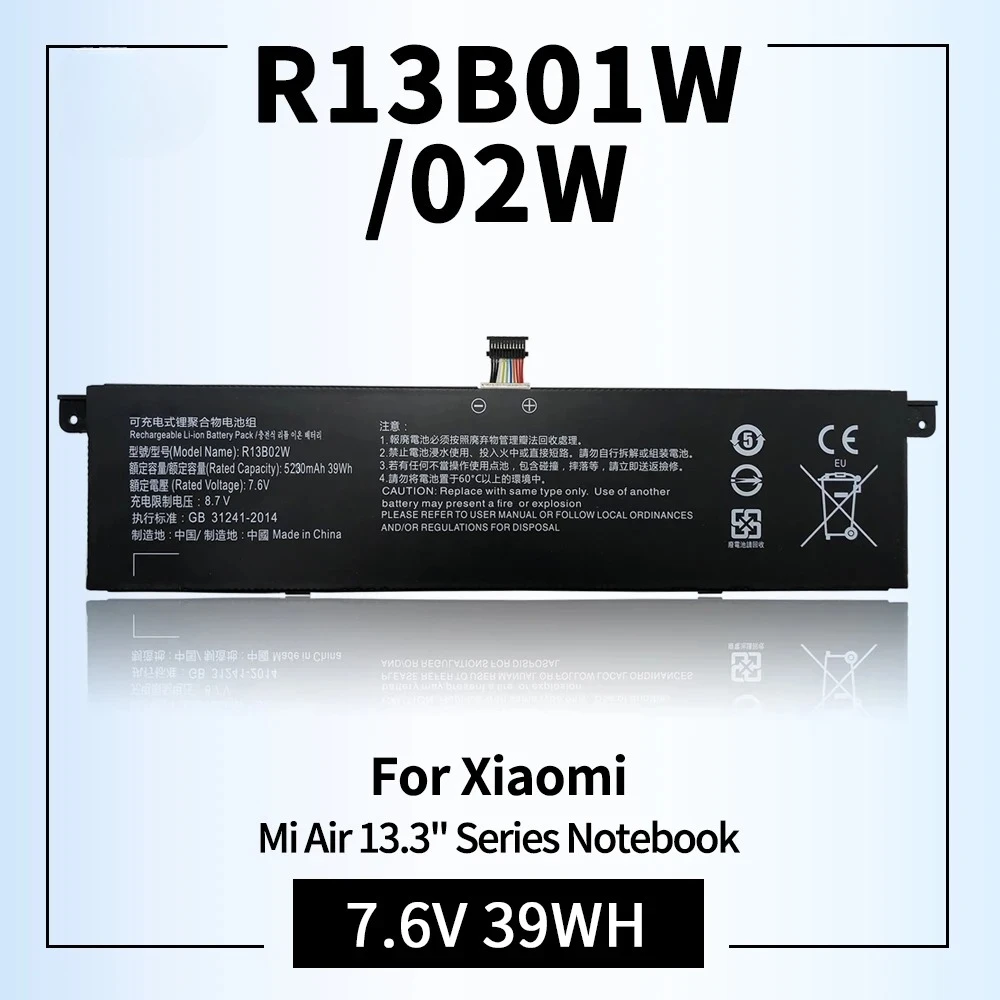 R13B01W R13B02W Laptop Battery Replacement for Xiaomi Mi Air 13 13.3