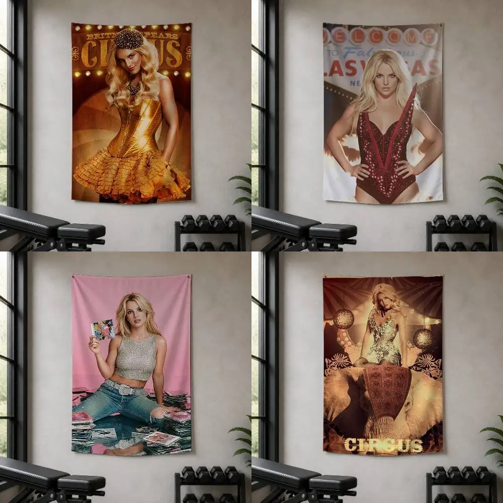 B-Britney Spears Circus In The Zone Decorative Hanging Flag with Grommets for Garage Bedroom Dorm Wall Decor
