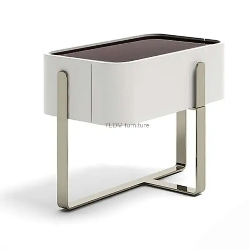 

Nordic Nightstand Bedroom Luxury Bedside Table Modern Minimalist Solid Wood Bedside Cabinet Italian Storage Cabinets Home Locker