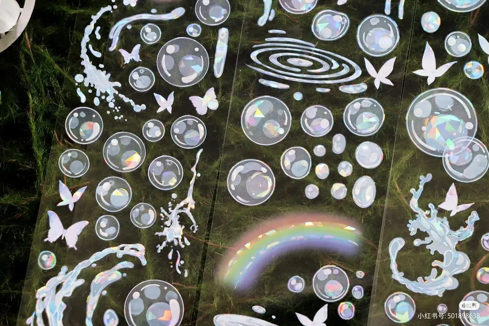 Rainbow Bubble Butterfly After Rain Washi Shiny PET Tape