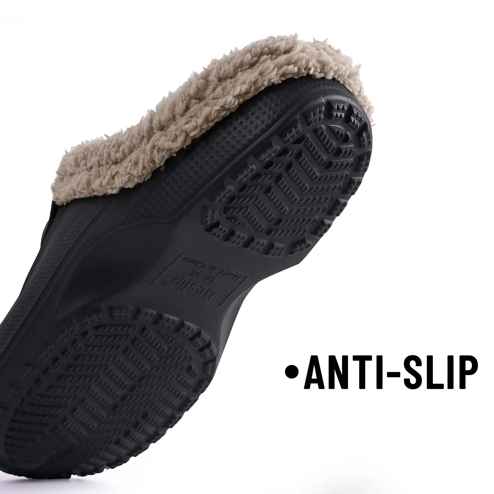 Smile Winter Fuzzy Hausschuhe für Damen Herren Indoor Outdoor Pelzgefütterte Clogs Wasserdichte warme Hausschuhe Garten Clogs Leichte Schuhe – Detail 13