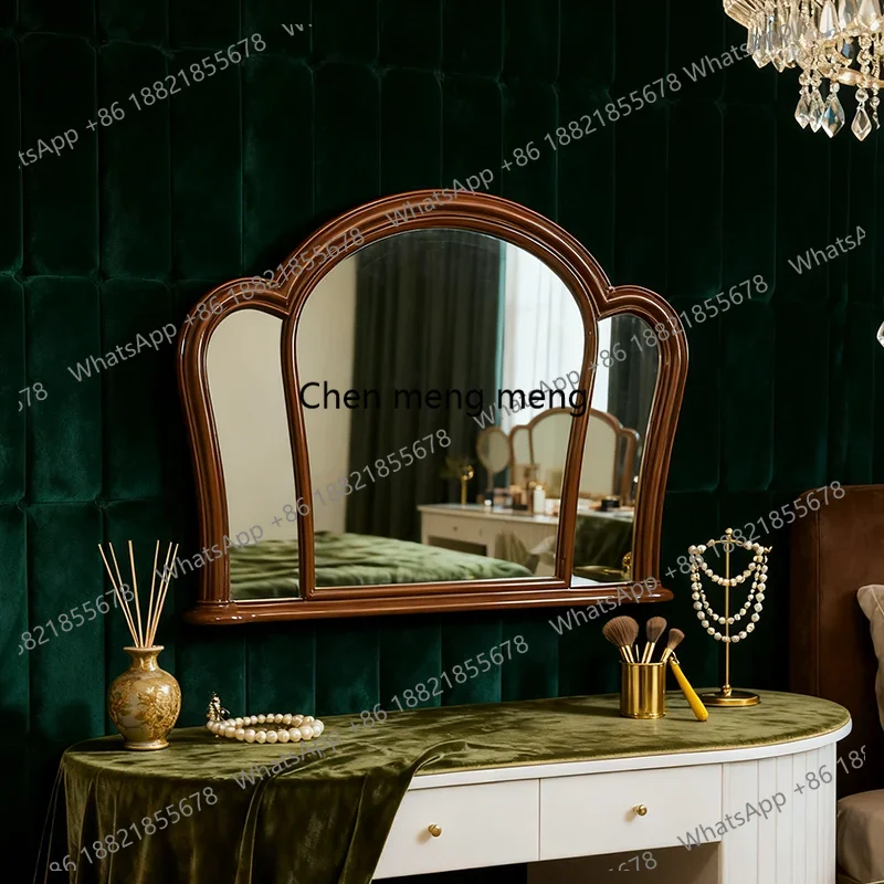 French Retro Vanity Table Three-Sided Home Bathroom Mirror Wall-Mounted American Style Table Mirror
