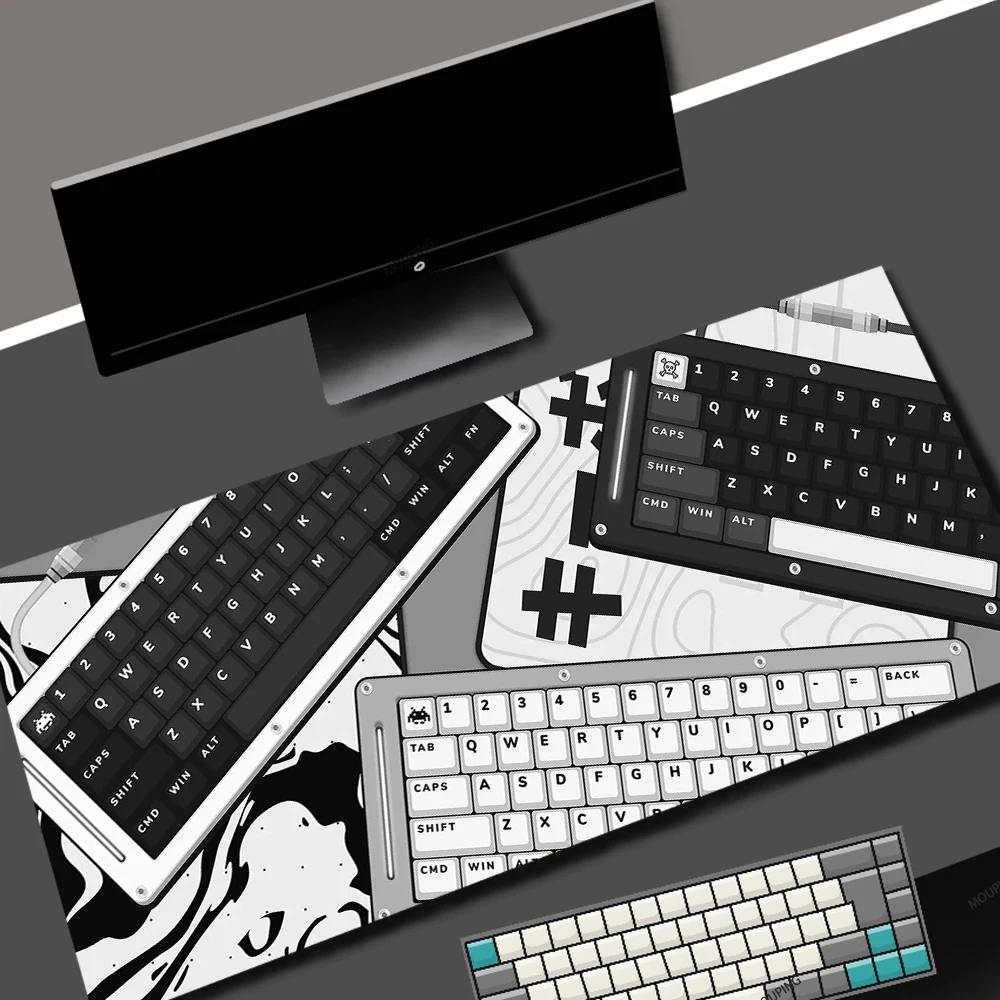 Teclado mecánico púrpura para juegos, alfombrilla de ratón personalizada, accesorios de oficina para ordenador portátil