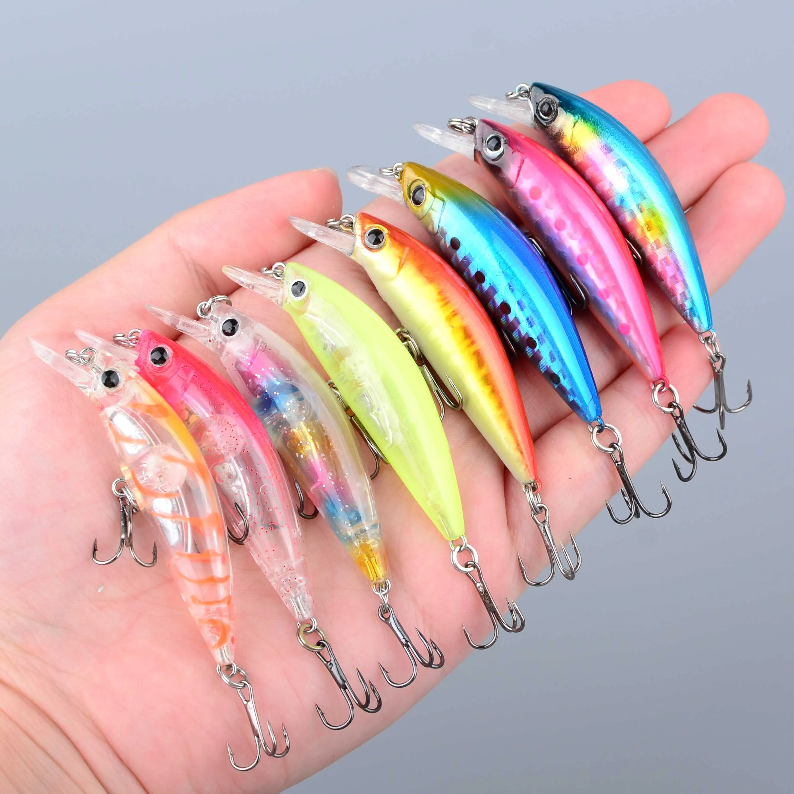 

8 шт., рыболовная приманка, приманка для гольяна, воблеры из искусственной жесткой приманки