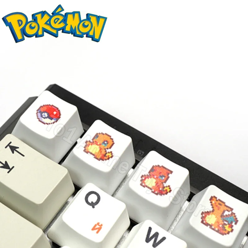 Pokémon Keycap Store Pixel Wind Card Anime Pikachu Charizard Blastoise Bulbasaur Poke Ball PBT Creative Mechanical Keyboard