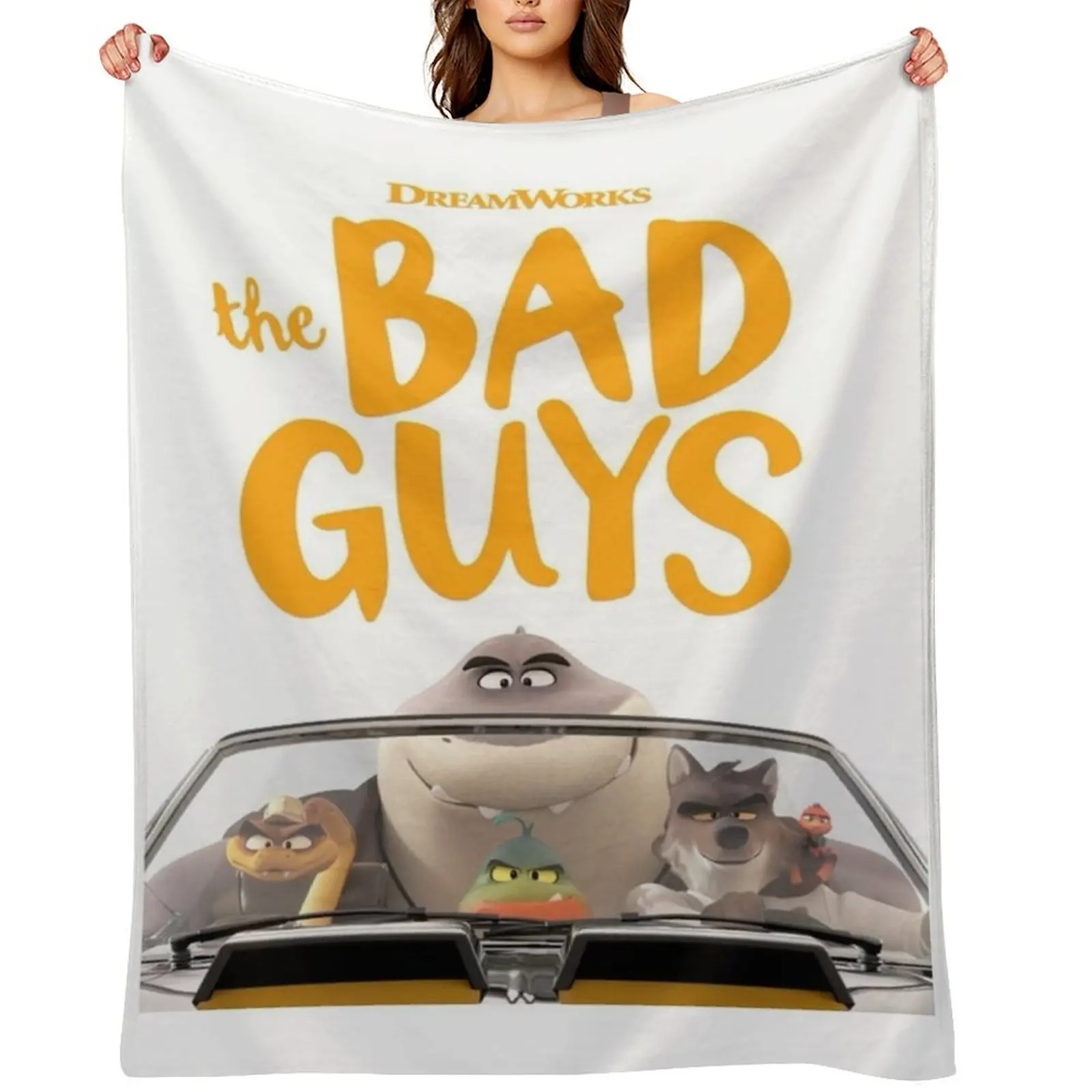 

The Bad Guys 2022 Film , The Bad Guys Movie 2022, Mr Piranha Poster Throw Blanket Furry Hairys Thermal Blankets