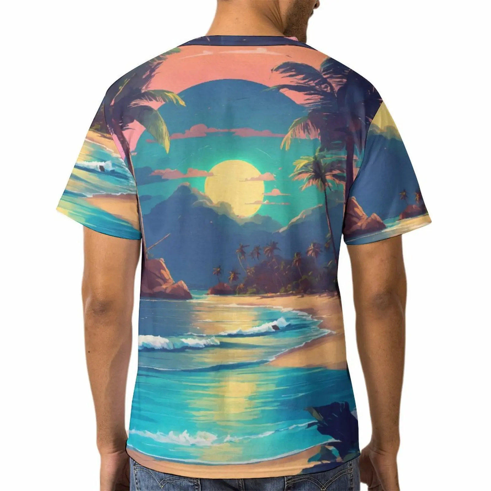 Hawaii Style T-shirts Men Round Neck Casual High Quality Beach Sports Mens T Shirts 3D Printed New Summer Men's Casual Tees Tops