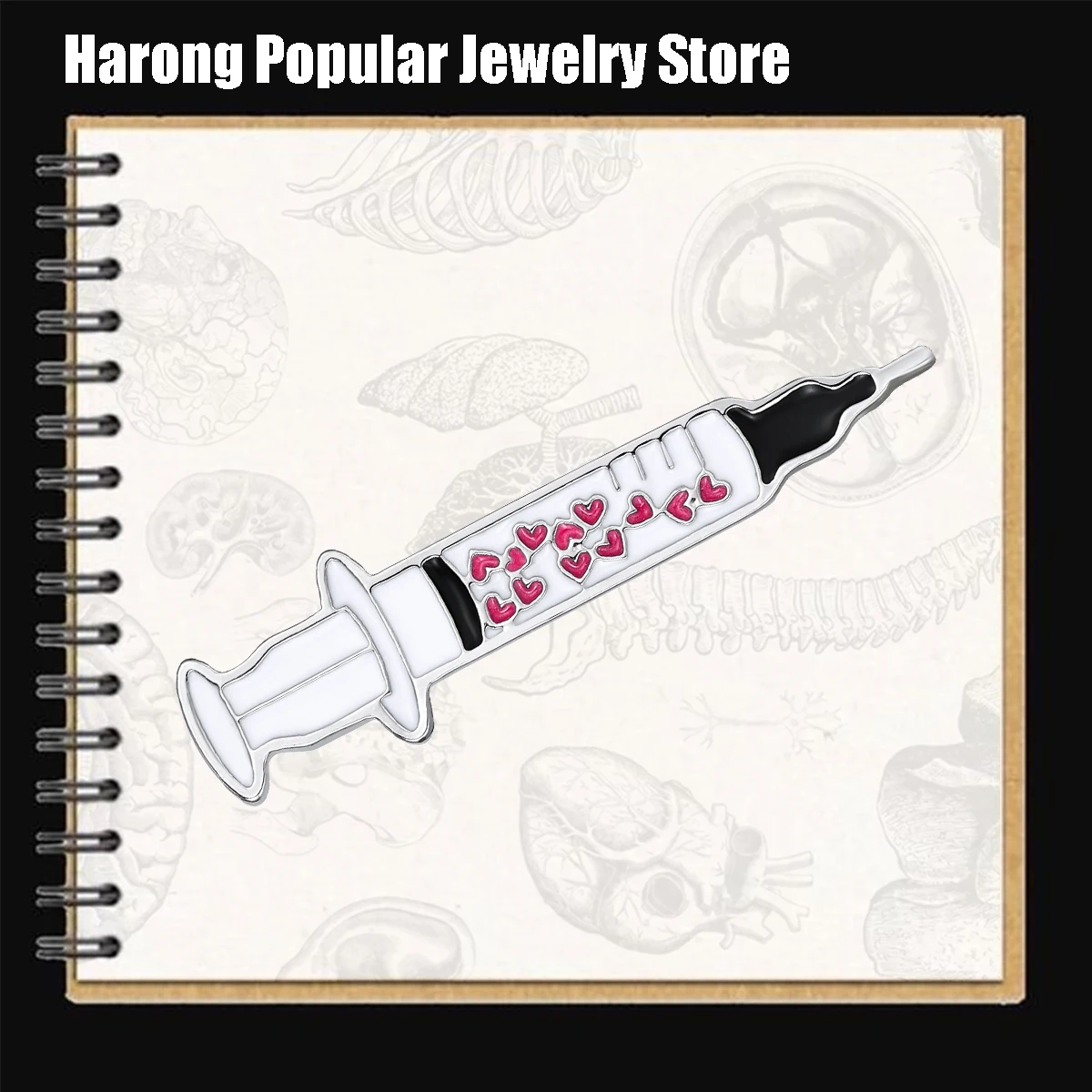 Harong Cute Doctor Nurse Syringe Enamel Pins Nursing Brooch Medical Lapel Lanyard Bag Badge Accessories Gift for Friends Family