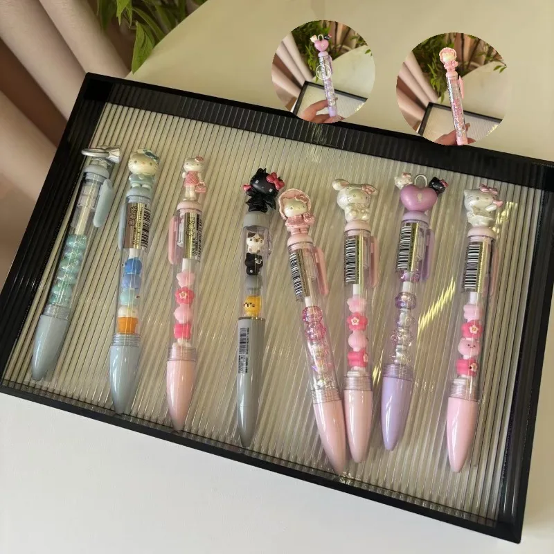 

Kawaii Sanrio Hello Kitty Beaded Gel Pen Cartoon Diy Bead Charm Pen 0.5mm Writing Office Pen Suitable for Students Girl Gift
