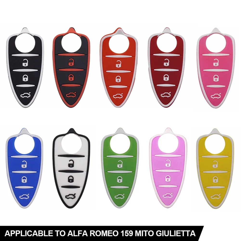 3 Buttons Remote Key Shell Car Key Pad for Alfa Romeo 156 159 mito giulietta gt 4c Rubber Car Accessories For Girls