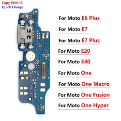 USB-Dock-Anschluss Ladegerät Port Board Flex kabel für Moto E40 E20 E6 plus E7 Power / One Fusion Hyper Makro Ersatz