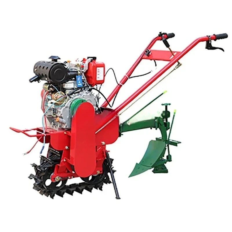 Track Cultivator Agricultural Use Trenching Soil Cultivation Plough Field Soil Cultivation Gasoline and diese Models Chain