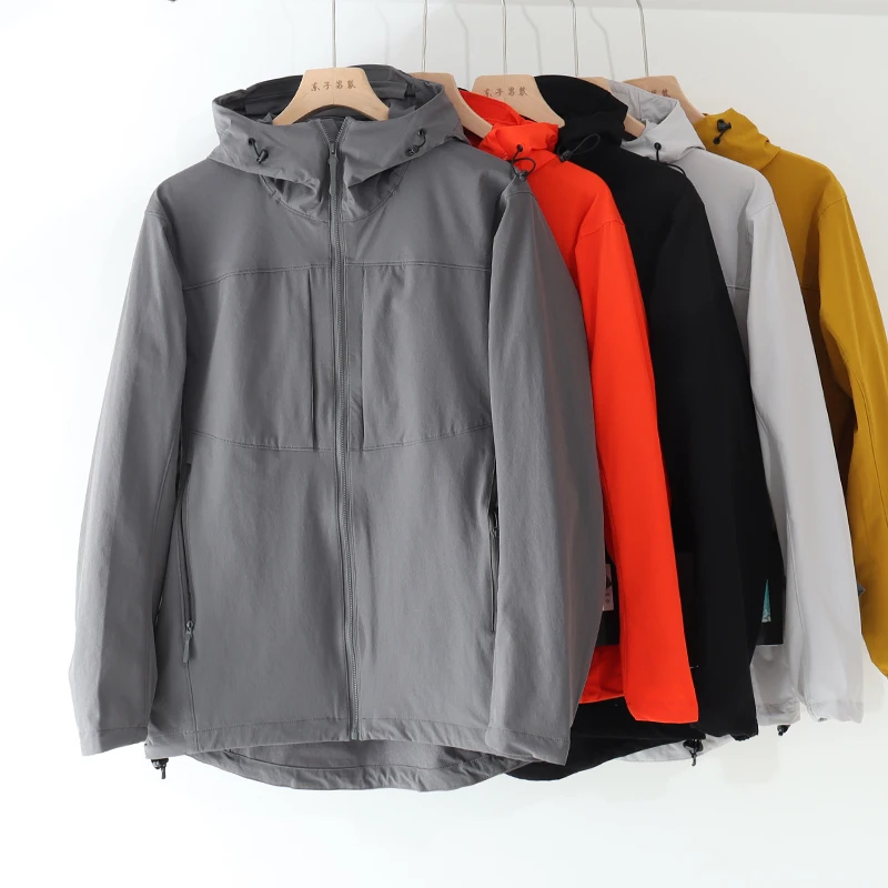 

Outdoor All-Weather Soft ell Jaet Hooded Coat Couples Windproof Breathable Busin Gentleman Sle Polyester Fiber Long ...