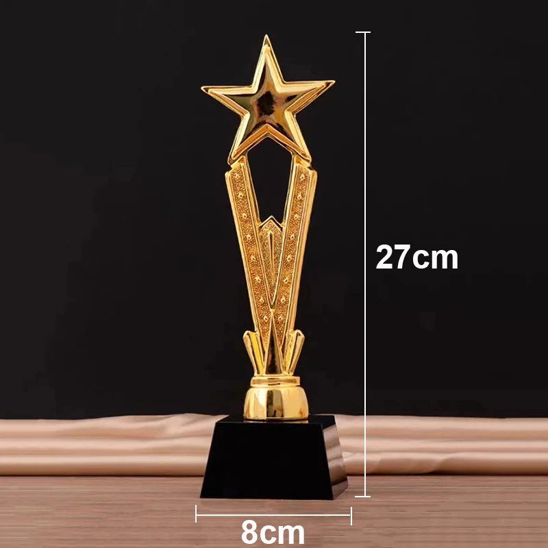 Personalized Crystal Trophy Resin Gold Star Trophy Sports Athletic Competition Prize Winner Award Gifts Free Customization