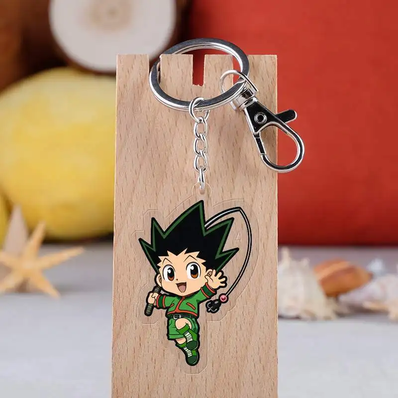 Anime HUNTER X HUNTER Keychain Cartoon Figure Killua Zoldyck Kurapika Acrylic Pendant Keyring cartoon Anime Key Chain Wholesale