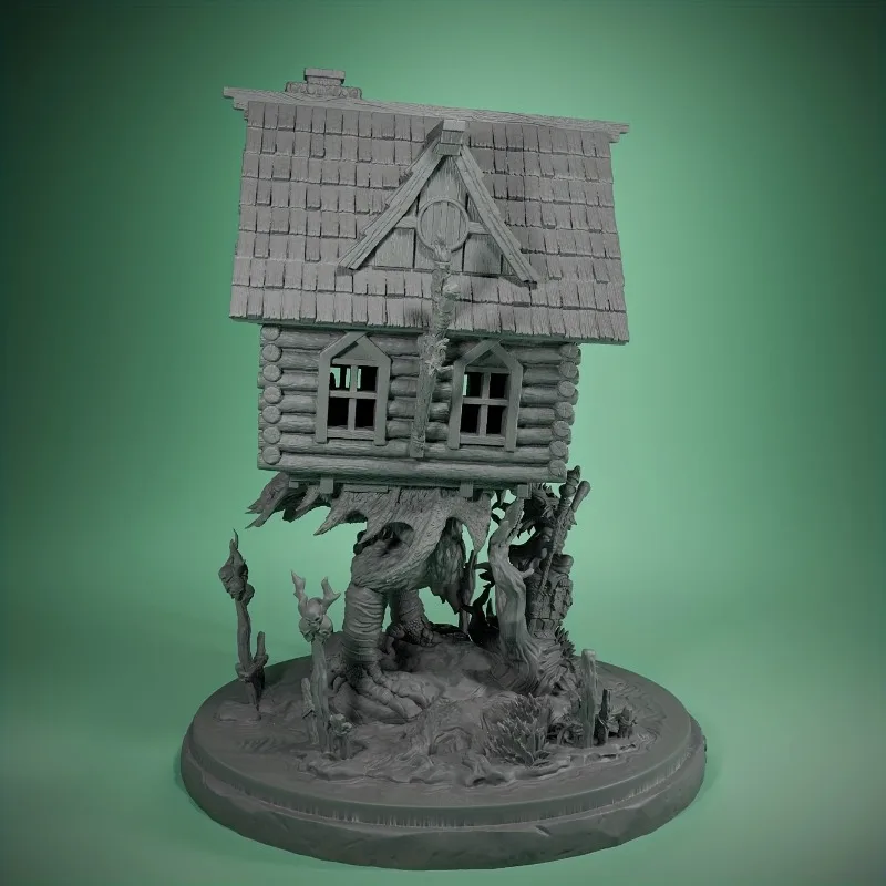 Capanna di Baba Yaga in miniatura in resina dipinta a mano - Perfetta per giochi da tavolo e decorazioni per sala giochi, miniature in resina, regali giocattolo modello