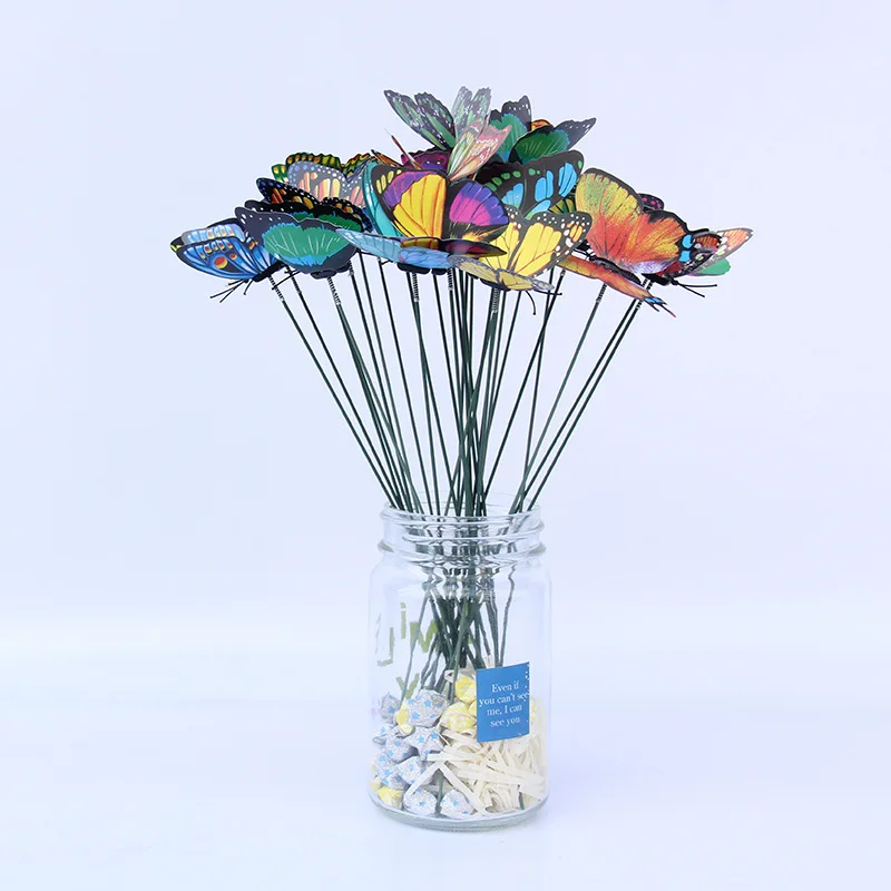 10 Bunch of Butterflies Garden Yard Planter Colorful Whimsical Butterfly Stakes Decoracion Outdoor Decor  Gardening Decoration