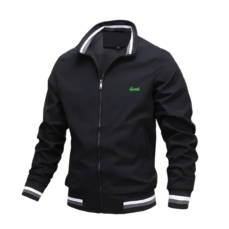 Lowcost Embroidered Logo High-quality Casual Jacket Men\'s Autumn Coat Windproof Rainproof Sportswear Motorcycle Jacket Men Coat