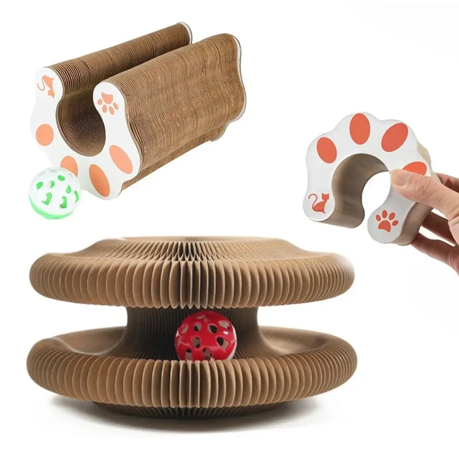 

Transformable Kitty Kurlz Cat Toy Wear-Resistant No Crumbs Cat Scratching Board Resistant To Scratching