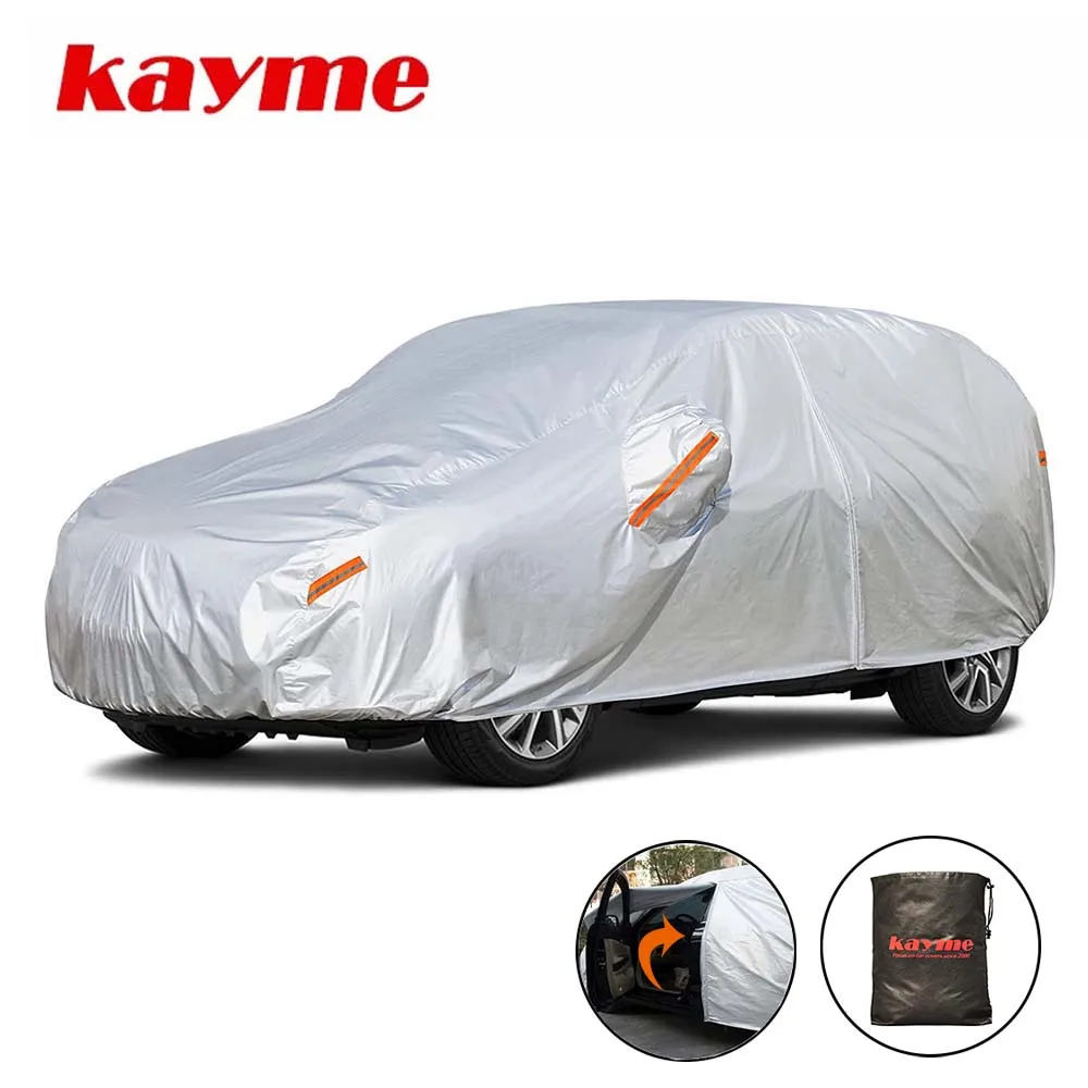 Kayme Universal Car Covers Outdoor Protection Exterior Snow Cover Sunshade Dustproof Waterproof Fit Sedan SUV Hatchback