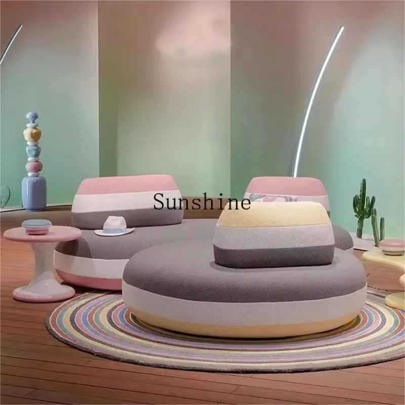 

Modern Simple Living Room Clothing Store Beauty Salon Hotel Premium Fabric Sofa FT