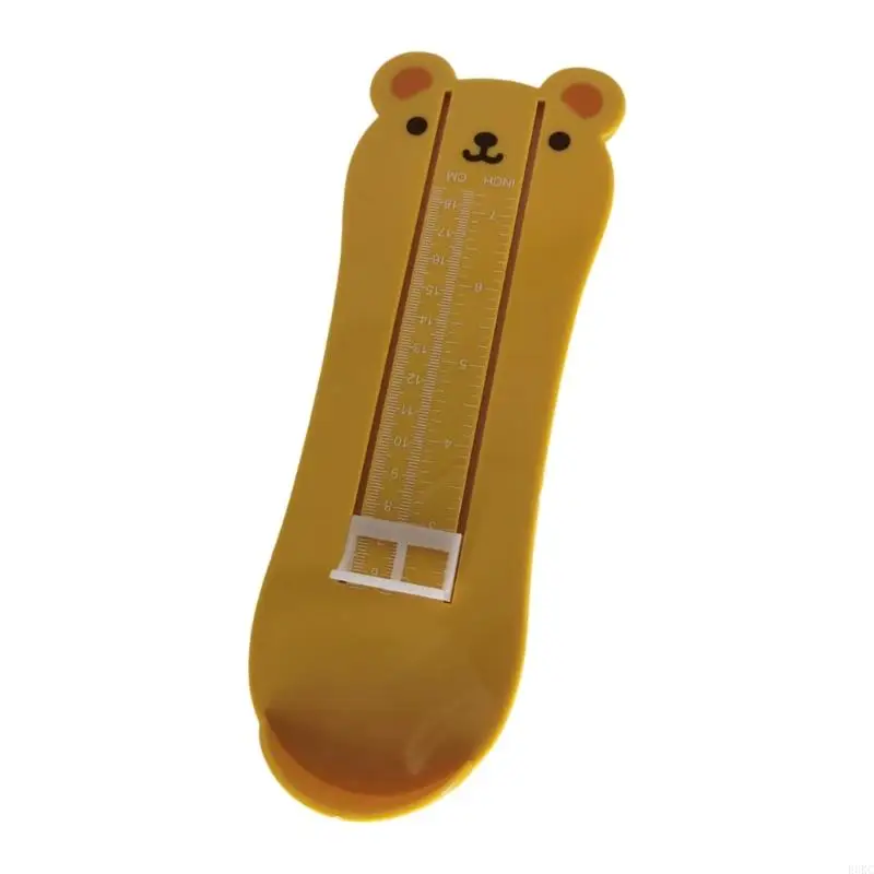 F3KC Misuratore piedi per bambini a forma orso cartone animato per dimensionamento accurato delle scarpe Calibro