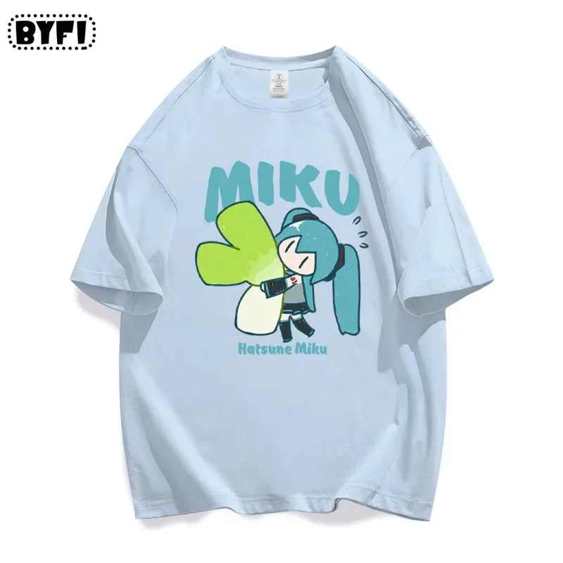 Hatsune Miku Collaborates on Future MIKU Line Style Short Sleeved Pure Cotton Printed New Casual Men's and Women's Kids Clothing