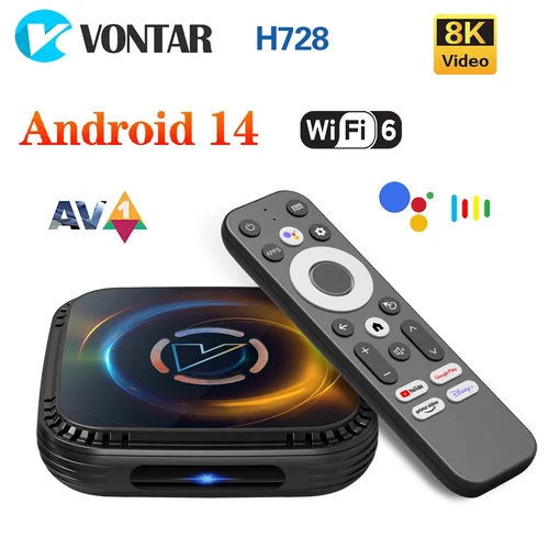 VONTAR TV Box Android 14 Allwinner H728 Octa Core Cortex A55 compatible con vídeo 8K 4K 1000M Wifi6 ventilador de refrigeración reproducción multimedia decodificador