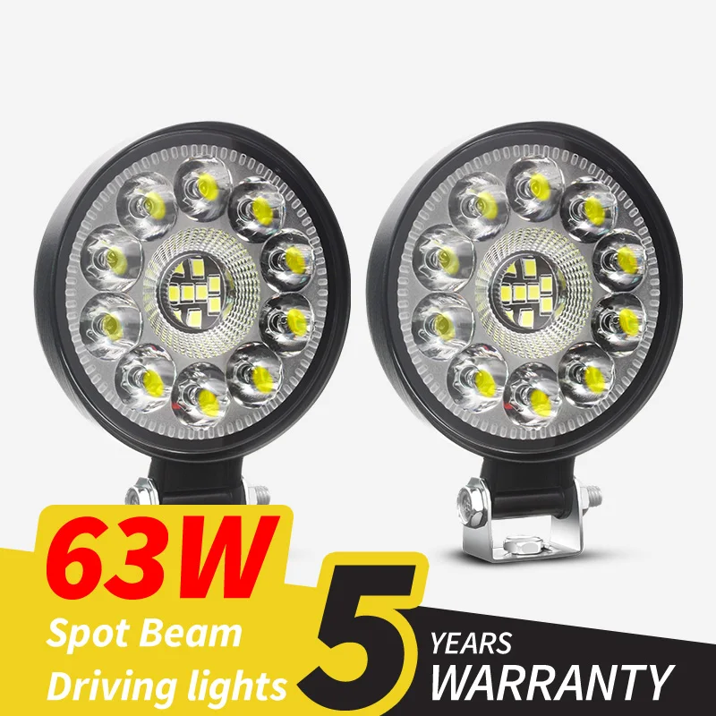 Motorcycle LED Bar 63W Motorcycle Headlight Spot Light Waterproof Super Bright Auxiliary Scooters Universal 12v Led Bar