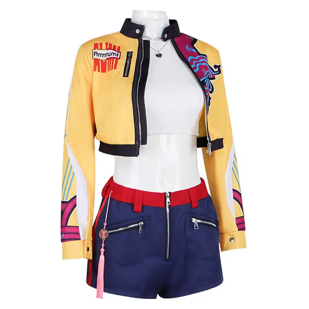 2025 الكرتون شيطان هنتر من KPop تأثيري رومي السراويل العليا تمويه لعب الأدوار طقم ملابس هالوين كرنفال الدعاوى للنساء