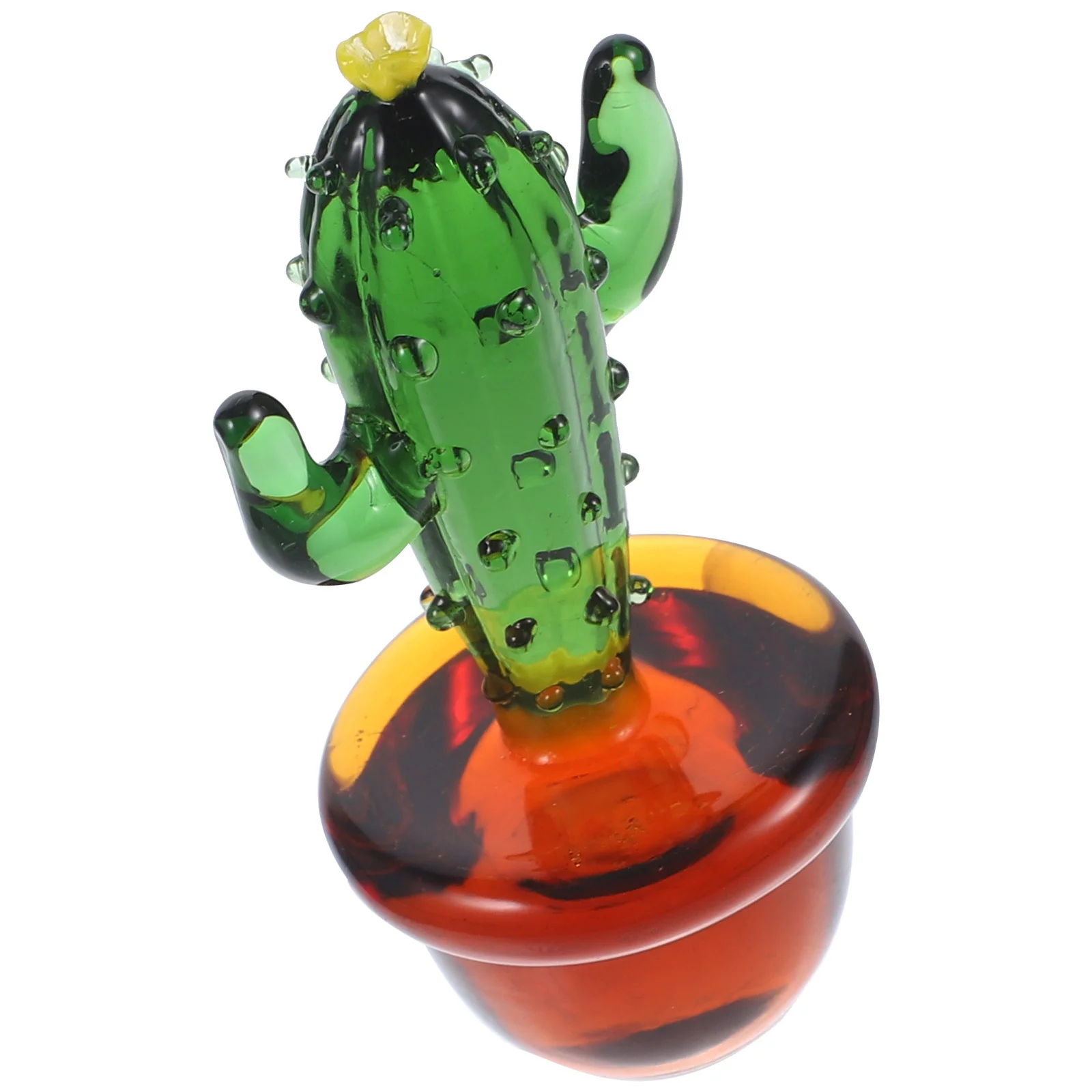 

Glass Cactus Gift Choice Home Ornament Miniature Cactus for Tabletop Shelf Decor Tabletop Ornament Desktop Decor
