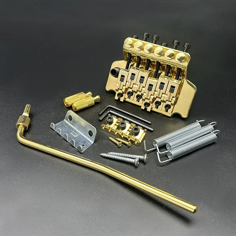 A Set Electric Guitar Tremolo Bridge Double Locking Systyem Black/Chrome/Gold
