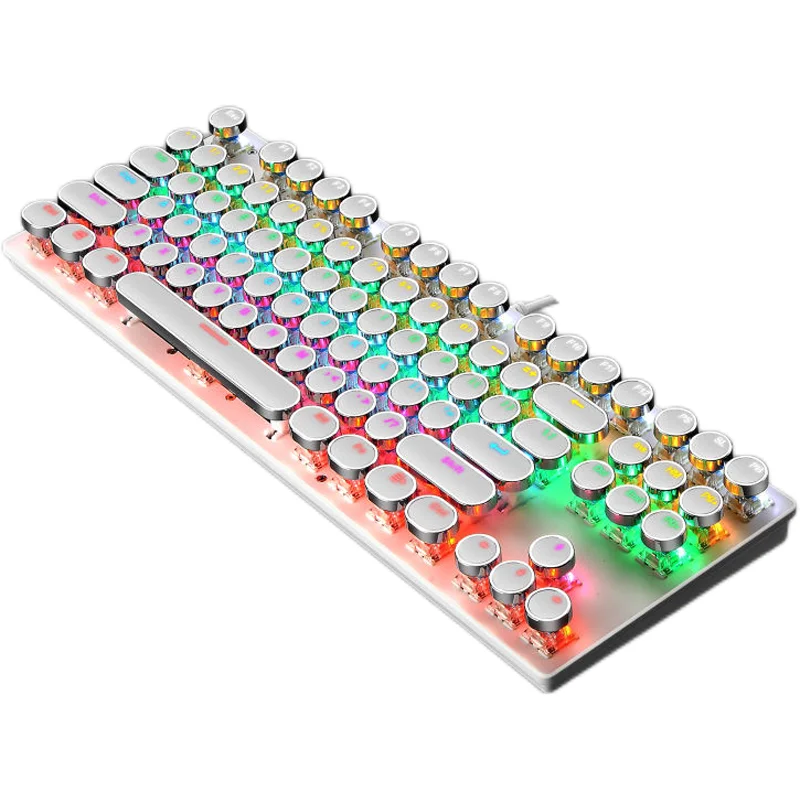 Stock available practical design  led gaming retro typewriter mechanical wired keyboard for laptop