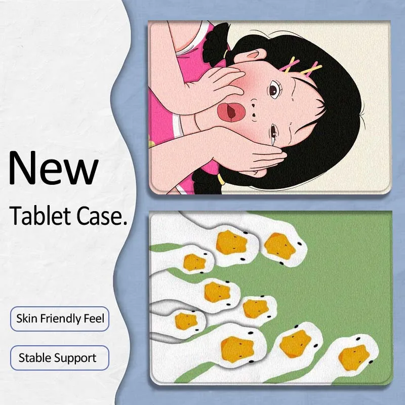 

Cartoon Girl Goose Art Popular For Xiaoxin Lenovo Tab P12 Extreme Legion Y900 Idea Pro GT 12.1 2025 Foldable Tablet Case Gift