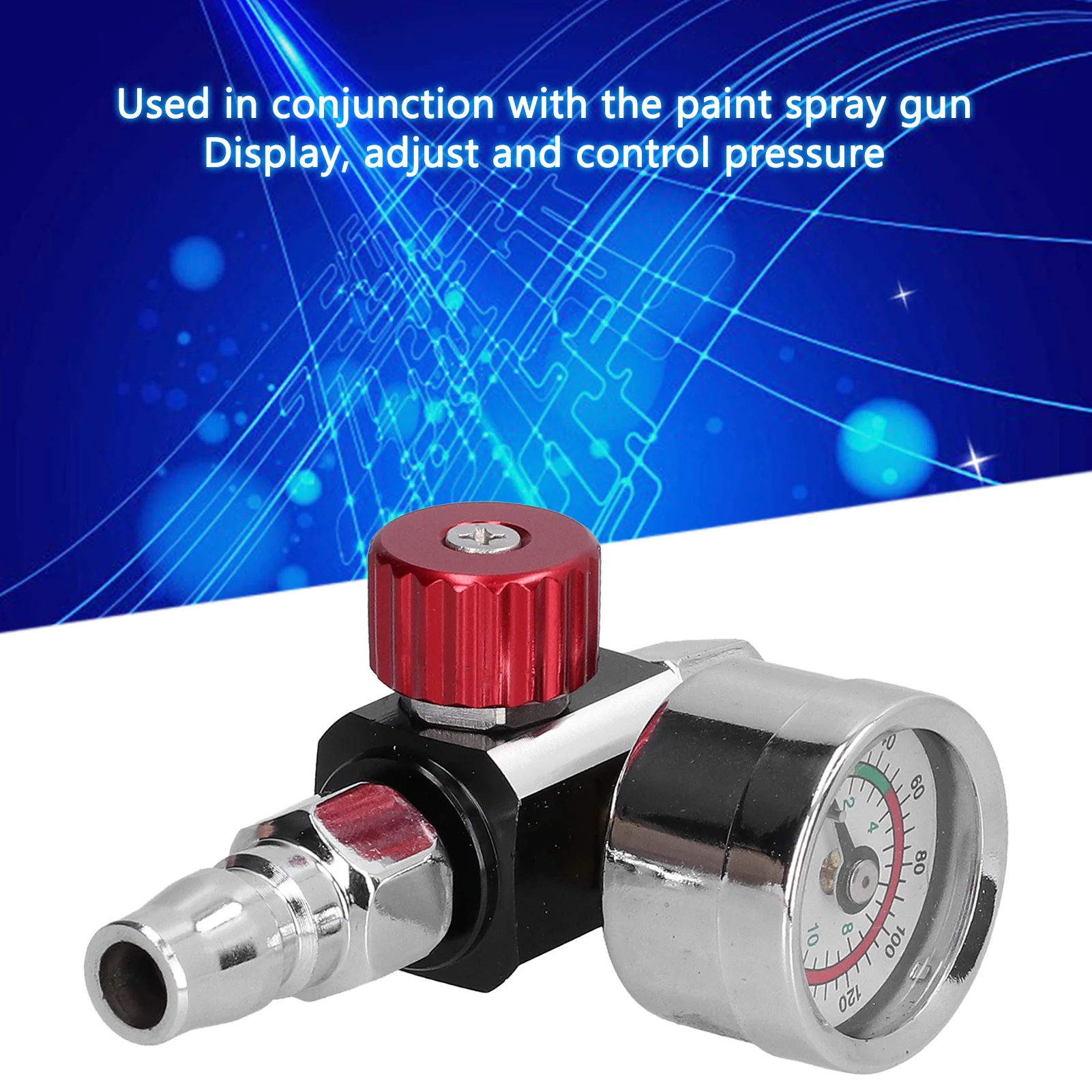 Paint Spray Guns Air Regulator Stainless Steel Easy Install Paint Gun Air Adjusting Regulator for Pneumatic Spray Gun