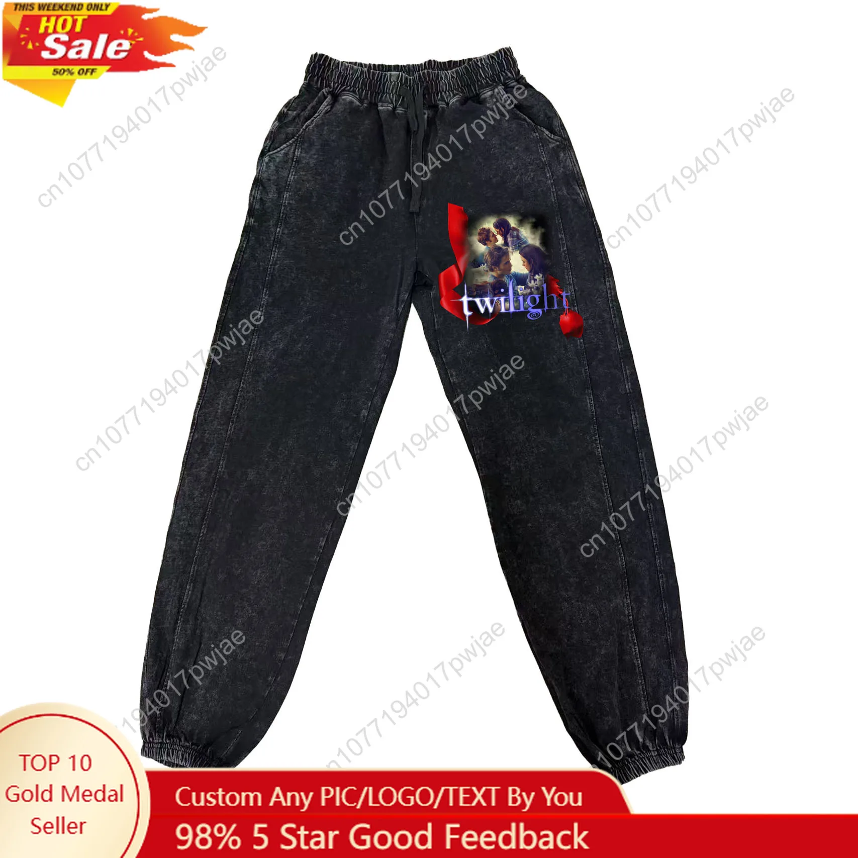 

Twilight Classic Movie Edward Bella Pants Man Woman Retro Vintage Trousers Cotton Elastic Sweatpant Custom Made Pant With Pocket