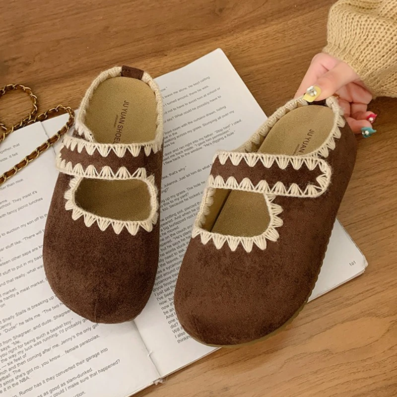 

Mules Shoes Women Flats Platform Slippers Suede Fashion New Flip Flops 2025 Summer Sandals Casual Sneakers Woman Slides Zapatos