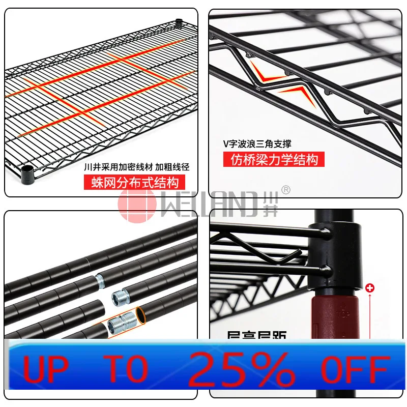 Lmm finishing shelf floor-to-ceiling multi-layer multi-functional medium-sized four-layer shelf storage