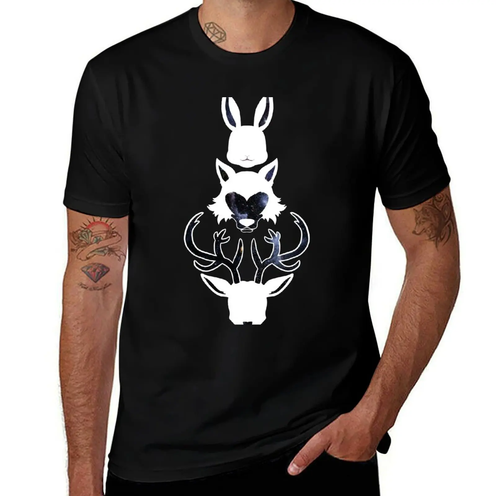 Copy of Beastars - Haru, Legoshi, Louis - Galaxy - Dark T-Shirt Regular Fit Plain Tee Shirt T-Shirt