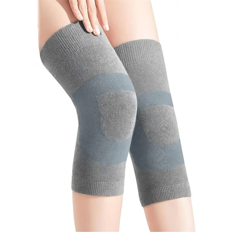 2PCS Charcoal Knee Pad Winter Knee Support Brace Old Cold Leg Warmers Compression Leg Sleeve for Pain Relief Circulation Improve