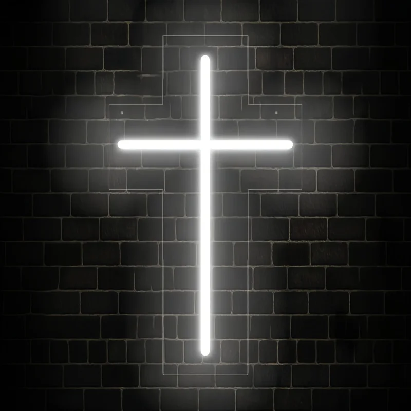 Jesus Cross Neon Sign, Home Decor LED Neon Sign,Wall Decor,Christmas New Year Wedding Birthday Party Sign, Easter Decoration