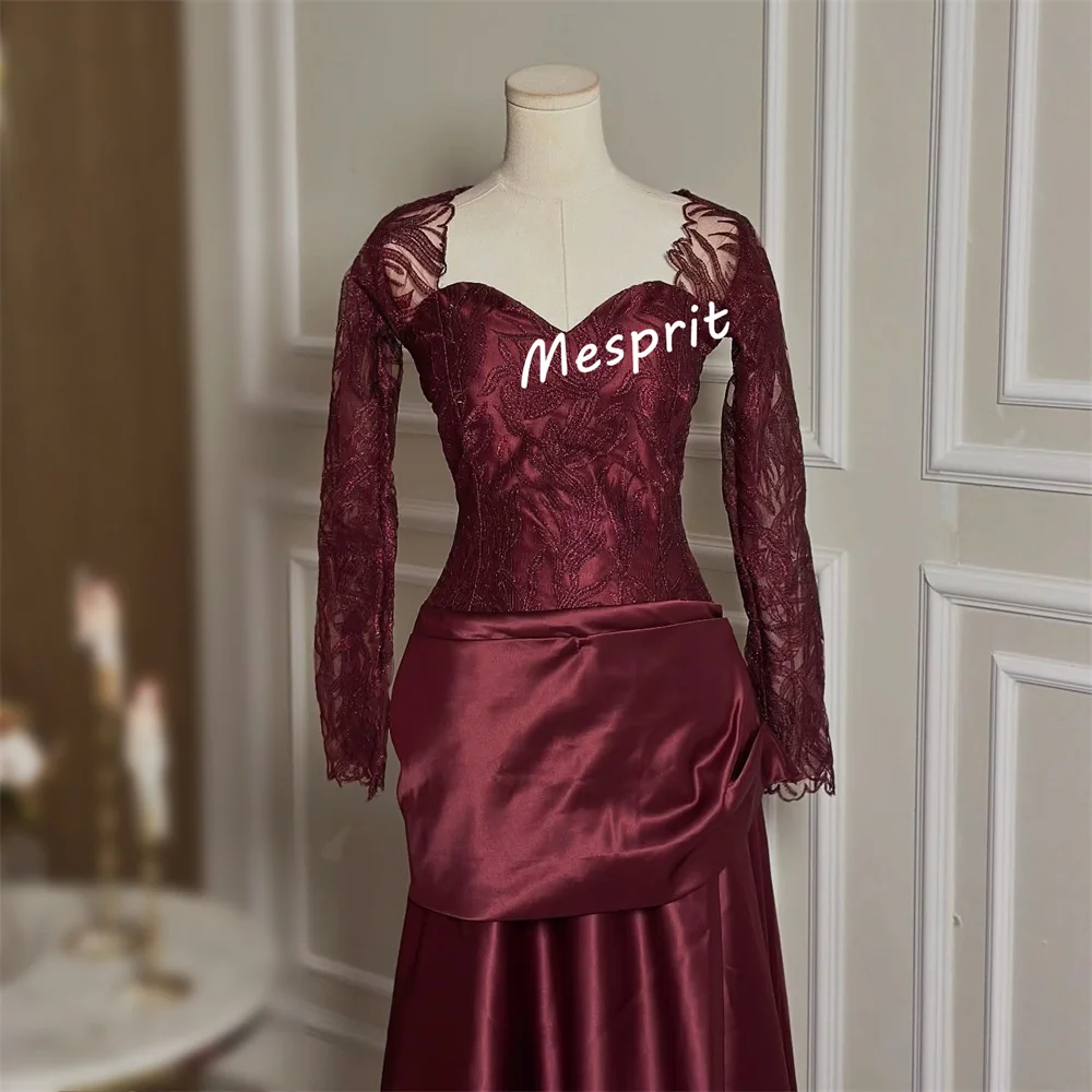 Customized Formal Evening Dress Pleat Lace Square Neck A-line Long Dresses Bespoke Occasion Elegant Party Wedding