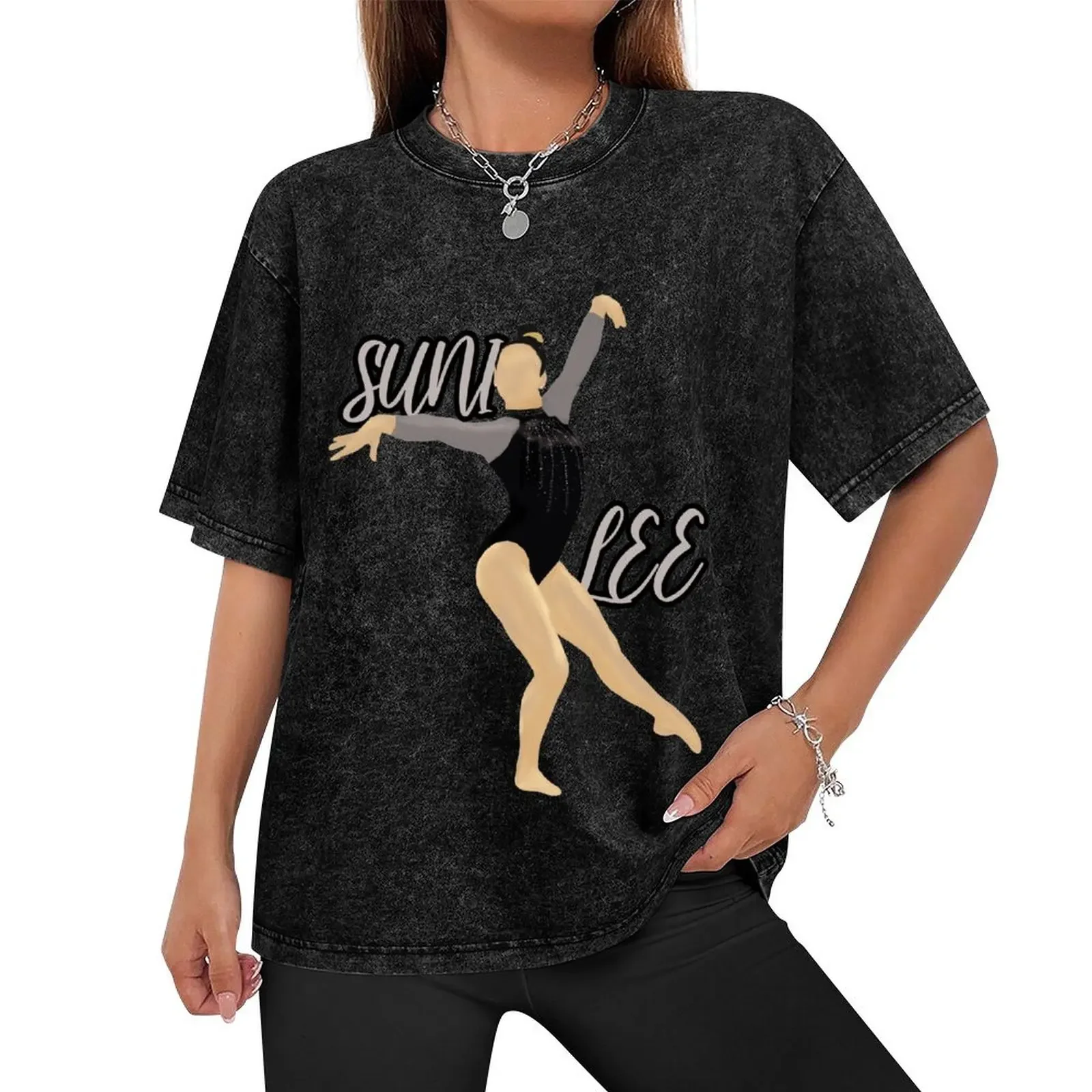 Suni Lee (Sunisa Lee) Gymnastics Art with Name T-Shirt sweat baggy shirts oversized t shirt mens workout shirts