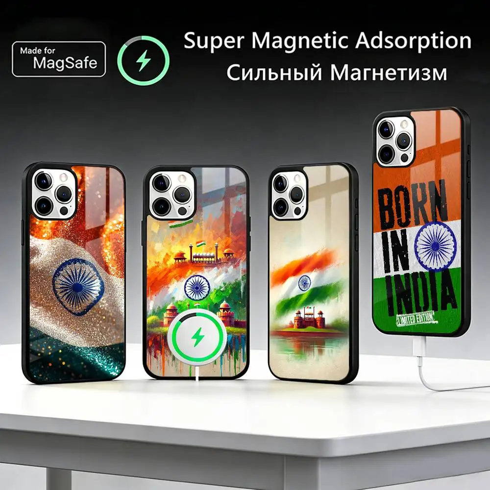 

I-India Indian National Emble Flag Phone Case For iPhone17,16,15,14,13,12,11 Plus,Pro Max For Magsafe Wireless Charging